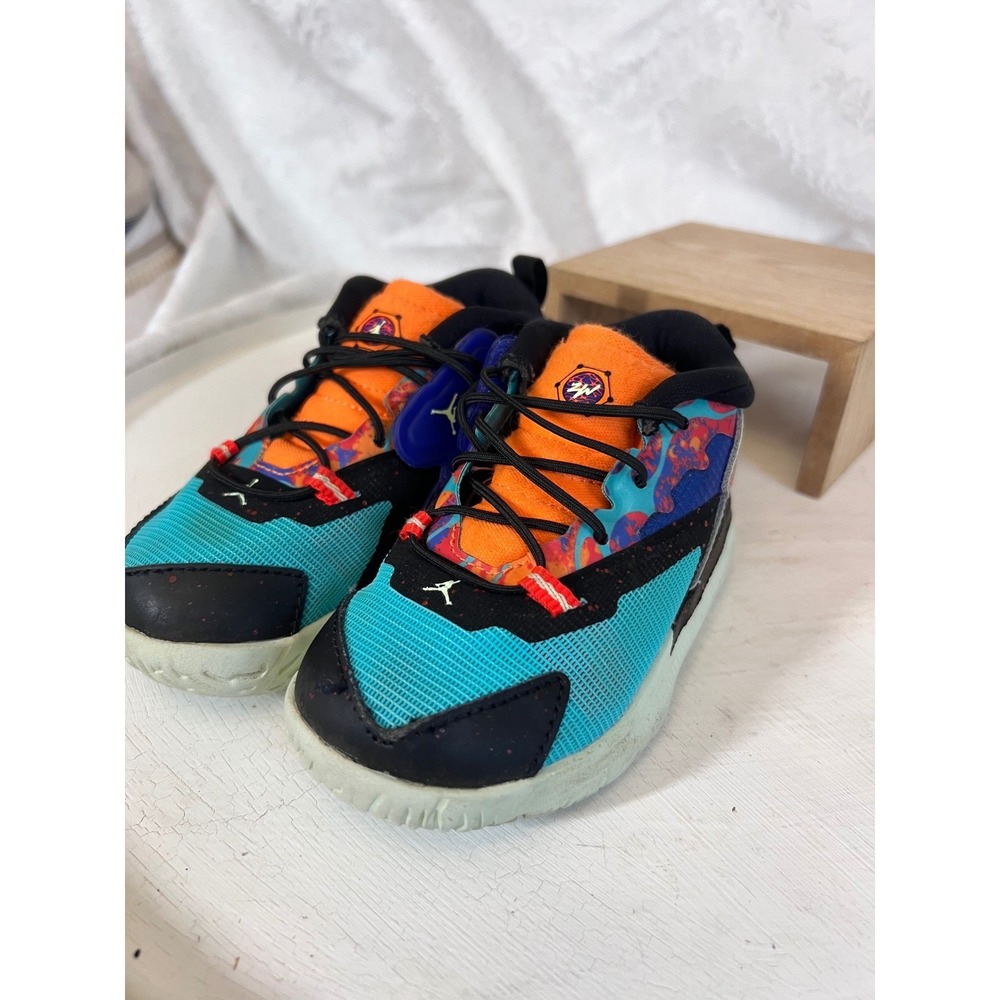 Jordan Zion 1 Z-Code Toddler Basketball Shoes Blue Orange DC2023-800 Kids 7C